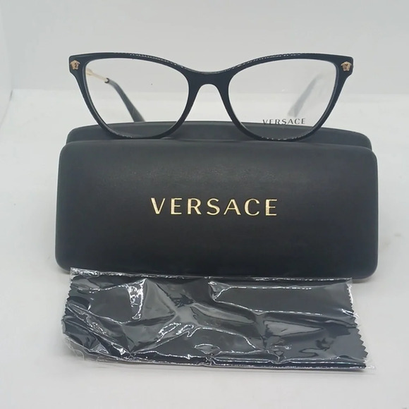 NWT RX-ABLE VERSACE EYEGLASS FRAMES 3309 BLACK/GOLD